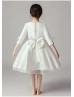 Ivory Satin Tulle Cute Flower Girl Dress